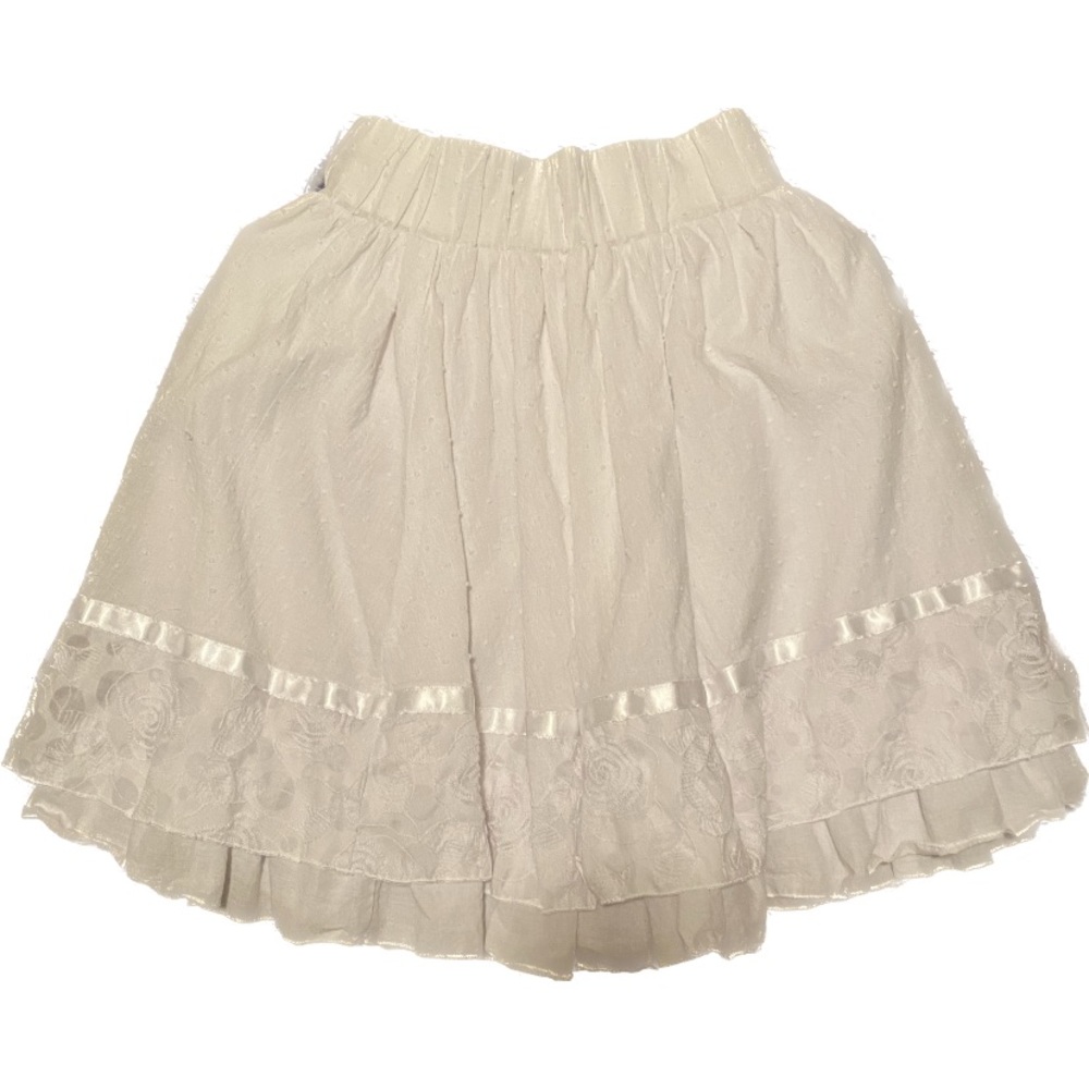 WHITE LACEY MINI SKIRT